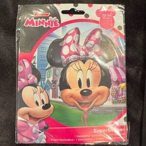(2) 26” Disney Minnie Mouse forever head Pink Polka Dot Balloon
